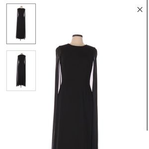 Calvin Klein Maxi Black Cape Dress